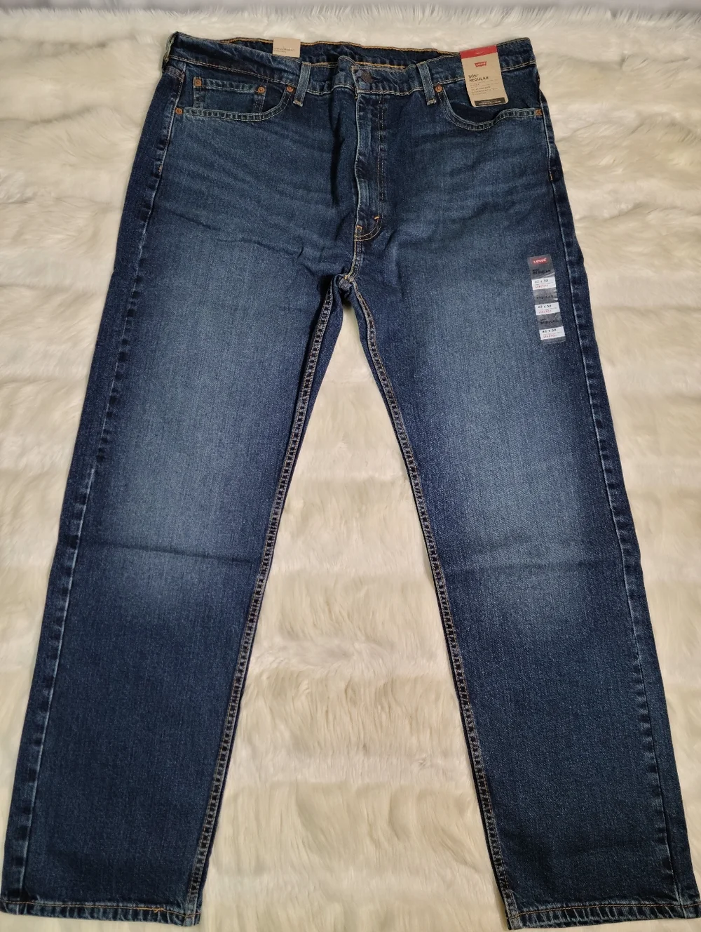 Levi's 505 Regular Stretch Blue Jeans Men 42x32 NEW